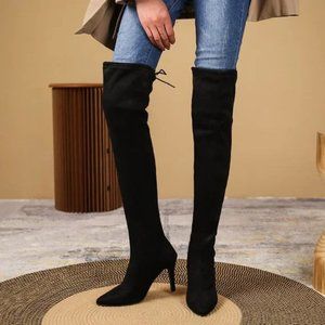 New pointed toe sexy stiletto over the knee stretch boots